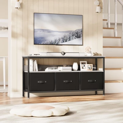 Garvee 55" TV Stand Entertainment Center With 3 Fabric Drawers, Rustic Dresser For Living Room, Bedroom 9 Garvee 55" TV Stand Entertainment Center With 3 Fabric Drawers, Rustic Dresser For Living Room, Bedroom - Image 9