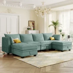 Sectional Sofa, U-Shape Sectional Couch With Reversible Chaise, Additional Storage Convertible Sofa Bed 19 Sectional Sofa, U-Shape Sectional Couch With Reversible Chaise, Additional Storage Convertible Sofa Bed -Garvee Sales GUEST c2a8bc9d 67d8 44fe a16b 0342c80a021d
