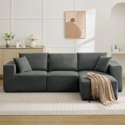 Sectional Sofa, Sleeper Sofa Couches With L-Shape Chaise, With Deep Seat, Upholstered Couches For Living Room Bedroom, No Assembly Required -Garvee Sales GUEST c37c05bb d9b7 45bc 94f4 9bf094aec56a