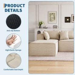 Modular Sectional Couches For Living Room, L-Shaped Sectional Couch With Deep Seat, Upholstered Sofa For Bedroom, No Assembly Required, Chenille 12 Modular Sectional Couches For Living Room, L-Shaped Sectional Couch With Deep Seat, Upholstered Sofa For Bedroom, No Assembly Required, Chenille -Garvee Sales GUEST c43b8a4c 2aa3 42a8 946f e313ab49543e