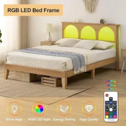 Bed Frame With Natural Rattan Headboard, Boho Wooden Platform Bed With Strong Wooden Slats, Noise-Free, No Box Spring Needed, Arch 9 Bed Frame With Natural Rattan Headboard, Boho Wooden Platform Bed With Strong Wooden Slats, Noise-Free, No Box Spring Needed, Arch -Garvee Sales GUEST c50014b6 1533 4e94 bb8e 88fc76b6a6e3
