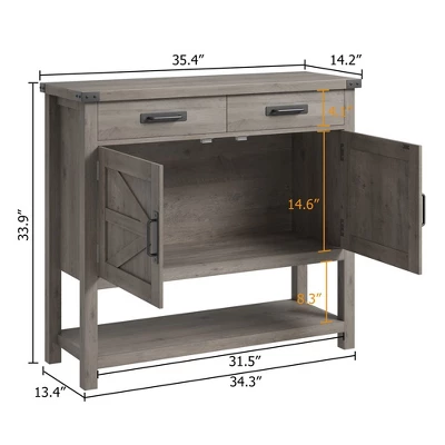 Farmhouse Entryway Table With 2-Door Cabinet & 2 Drawers, Wood Console Table With Storage, Coffee Bar Cabinet, Sofa Tables Buffet Sideboard 1 Farmhouse Entryway Table With 2-Door Cabinet & 2 Drawers, Wood Console Table With Storage, Coffee Bar Cabinet, Sofa Tables Buffet Sideboard