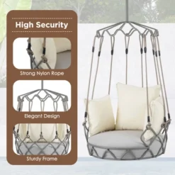 Outdoor Porch Swing Chair Hanging Basket, Patio Swing Chair With Cushion, Hanging Porch Swing For Backyard Garden Balcony, Hold Up To 300 LBS 11 Outdoor Porch Swing Chair Hanging Basket, Patio Swing Chair With Cushion, Hanging Porch Swing For Backyard Garden Balcony, Hold Up To 300 LBS -Garvee Sales GUEST c51fd861 a7bb 4155 9469 6ddb0b84cf97