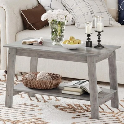 Stylish 31.5" Coffee Table With Open Shelves - 2-Tier Modern Industrial Design 10 Stylish 31.5" Coffee Table With Open Shelves - 2-Tier Modern Industrial Design - Image 10