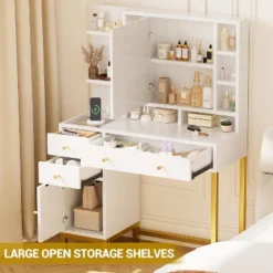 White Vanity With LED Lighted Mirror & Power Outlet, 3 Lighting Modes Brightness Adjustable, 15.7D*38.6W*54.3H 7 White Vanity With LED Lighted Mirror & Power Outlet, 3 Lighting Modes Brightness Adjustable, 15.7D*38.6W*54.3H -Garvee Sales GUEST c5ce6d55 95d7 448e 8c3e 3cd48cd32cb8