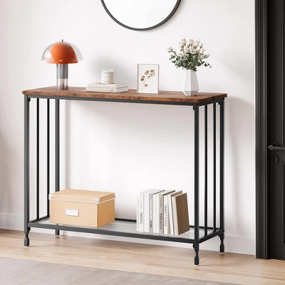 33.5"/41.5" Console Table, Industrial Entryway Table, Narrow Sofa Table With Glass Shelf 5 33.5"/41.5" Console Table, Industrial Entryway Table, Narrow Sofa Table With Glass Shelf - Image 5
