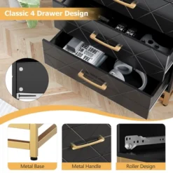 Dresser For Bedroom With 4 Drawer, Modern Dressers Chest Of Drawers, With Wide Drawers And Metal Handles, Wood Dressers, Black 11 Dresser For Bedroom With 4 Drawer, Modern Dressers Chest Of Drawers, With Wide Drawers And Metal Handles, Wood Dressers, Black -Garvee Sales GUEST c764a237 48d4 4d6d 97b1 309c7a9c23b5