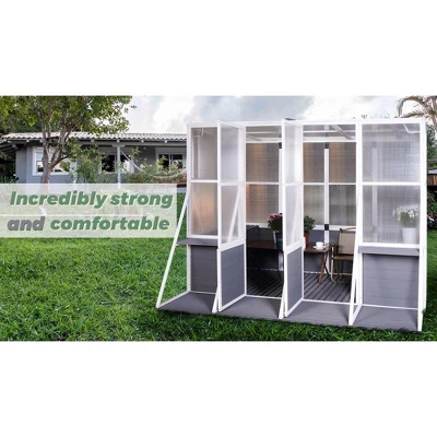 Greenhouse, Wooden Lean To Greenhouses For Outdoors, Heavy Duty Walk In Green House For Outside Winter For Sunroom Storage Shed, Garden, Backyard 11 Greenhouse, Wooden Lean To Greenhouses For Outdoors, Heavy Duty Walk In Green House For Outside Winter For Sunroom Storage Shed, Garden, Backyard - Image 11