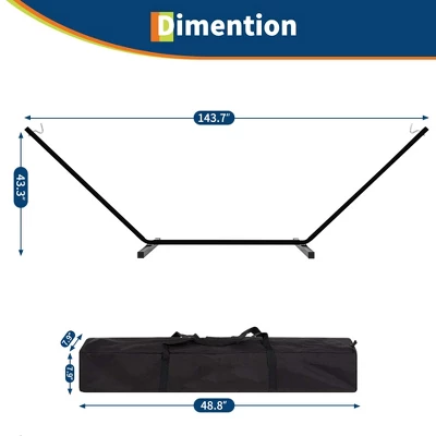 Instant-Setup 2-Person Hammock With Steel Stand – Portable Outdoor Hammock For Camping, (White & Black Stripe) 2 Instant-Setup 2-Person Hammock With Steel Stand – Portable Outdoor Hammock For Camping, (White & Black Stripe) - Image 2