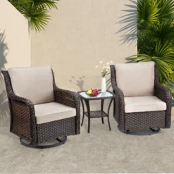 3 Pieces Outdoor Wicker Swivel Rocker Patio Set, 360-Degree Swivel Rocking Chair Elegant Wicker Patio Bistro Set With Tempered Glass Top Side Table 15 3 Pieces Outdoor Wicker Swivel Rocker Patio Set, 360-Degree Swivel Rocking Chair Elegant Wicker Patio Bistro Set With Tempered Glass Top Side Table -Garvee Sales GUEST c82d1e09 74e9 4e06 b9b7 9c3271ec6acc