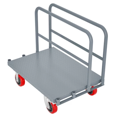 Steel Panel Truck, 2000 LBS Capacity Lumber Cart Drywall Dolly Cart, 36 X 24 Inch Flatbed Cart Dolly With 6" Swivel Brake Wheels, Platform Truck 9 Steel Panel Truck, 2000 LBS Capacity Lumber Cart Drywall Dolly Cart, 36 X 24 Inch Flatbed Cart Dolly With 6" Swivel Brake Wheels, Platform Truck - Image 9