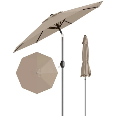 Garvee 9FT Patio Umbrella Outdoor With Push Button Tilt And Crank, 8 Sturdy Ribs UV Protection Waterproof For Garden, Pool, Brown 1 Garvee 9FT Patio Umbrella Outdoor With Push Button Tilt And Crank, 8 Sturdy Ribs UV Protection Waterproof For Garden, Pool, Brown