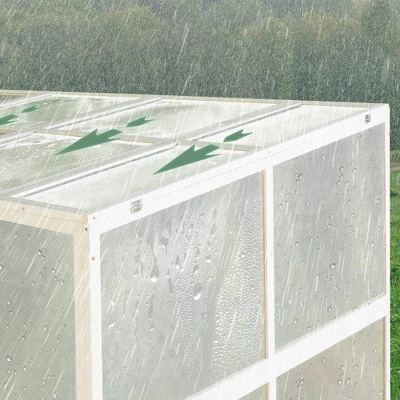 Greenhouse, Wooden Lean To Greenhouses For Outdoors, Heavy Duty Walk In Green House For Outside Winter For Sunroom Storage Shed, Garden, Backyard 13 Greenhouse, Wooden Lean To Greenhouses For Outdoors, Heavy Duty Walk In Green House For Outside Winter For Sunroom Storage Shed, Garden, Backyard - Image 13