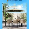 10FT Hanging Cantilever Umbrella, Offset Patio Umbrella Outdoor Sun Shade With Easy Tilt Adjustment, 8 Ribs, UV Protection For Backyard, Lawn