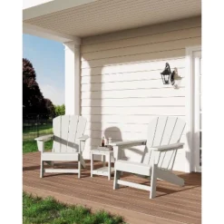 Modern Oversized Adirondack Chairs Set Of 2 With Side Table - HDPE Poly Lumber, 380lb Capacity & Weather-Resistant For Patio, Fire Pit -Garvee Sales GUEST c9d605ce 51c4 4968 88e2 56c93b2643b9