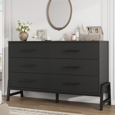Garvee 6 Dresser For Bedroom, 52" Wide Drawer With Large Storage Space, Freestanding Wooden Closet Storage Dresser Chest For Bedroom 9 Garvee 6 Dresser For Bedroom, 52" Wide Drawer With Large Storage Space, Freestanding Wooden Closet Storage Dresser Chest For Bedroom - Image 9