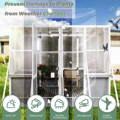 Greenhouse, Wooden Lean To Greenhouses For Outdoors, Heavy Duty Walk In Green House For Outside Winter For Sunroom Storage Shed, Garden, Backyard 1 Greenhouse, Wooden Lean To Greenhouses For Outdoors, Heavy Duty Walk In Green House For Outside Winter For Sunroom Storage Shed, Garden, Backyard