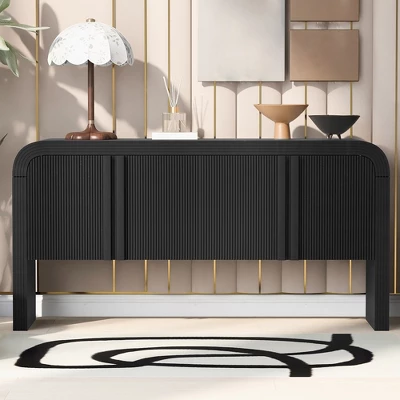 63" Wooden Console Table, Accent Sideboard Buffet Cabinet With Adjustable Shelves,Narrow Sofa Foyer Table For Living Room Hallway Entryway 8 63" Wooden Console Table, Accent Sideboard Buffet Cabinet With Adjustable Shelves,Narrow Sofa Foyer Table For Living Room Hallway Entryway - Image 8