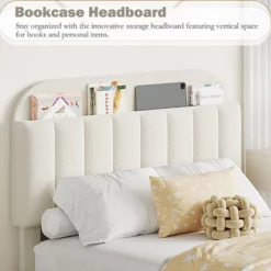 Twin/Twin XL/Full/Queen Bed Frame With Bookcase Headboard And 2 Drawers, Kids Bed Frame, Boucle Upholstered Platform Bed, Easy Assembly 12 Twin/Twin XL/Full/Queen Bed Frame With Bookcase Headboard And 2 Drawers, Kids Bed Frame, Boucle Upholstered Platform Bed, Easy Assembly -Garvee Sales GUEST cb3e7008 c0f0 4b83 a11f b8814c6b48cd