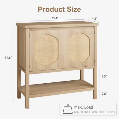 Farmhouse Console Table, Sofa Table With 2-Door, Entryway Table With Storage Shelf, Hallway Table 5 Farmhouse Console Table, Sofa Table With 2-Door, Entryway Table With Storage Shelf, Hallway Table - Image 5