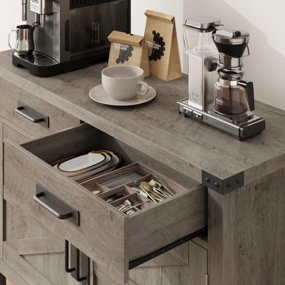 Farmhouse Entryway Table With 2-Door Cabinet & 2 Drawers, Wood Console Table With Storage, Coffee Bar Cabinet, Sofa Tables Buffet Sideboard 5 Farmhouse Entryway Table With 2-Door Cabinet & 2 Drawers, Wood Console Table With Storage, Coffee Bar Cabinet, Sofa Tables Buffet Sideboard - Image 5