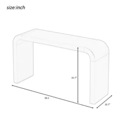 55.1-Inch Console Table, Minimalist Curved Design Entryway Table Sofa Table With Acacia Veneer And Two Legs For Entryway, Hallway, Living Room 10 55.1-Inch Console Table, Minimalist Curved Design Entryway Table Sofa Table With Acacia Veneer And Two Legs For Entryway, Hallway, Living Room -Garvee Sales GUEST cc18c4c5 f08c 41c3 98eb 822a4877871c