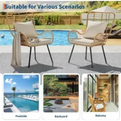 Patio Dining Chairs Set Of 2/ 4, Outdoor Wicker Club Chair With Cushions, All Weather Wicker Armchairs, For Apartments, Porch, Lawn, Backyard,Brown 12 Patio Dining Chairs Set Of 2/ 4, Outdoor Wicker Club Chair With Cushions, All Weather Wicker Armchairs, For Apartments, Porch, Lawn, Backyard,Brown -Garvee Sales GUEST cc735876 6a0b 490c b3d2 29f56f89f49a