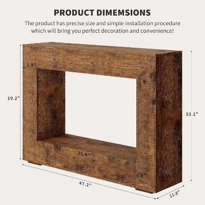 47" Farmhouse Console Table With Storage Shelf, Wood Sofa Table Behind Couch 1 47" Farmhouse Console Table With Storage Shelf, Wood Sofa Table Behind Couch