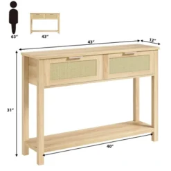 Entryway Table With 2 Drawers, Console Table For Entryway