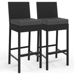 Garvee Patio Wicker Barstools With Cushions, Outdoor Wicker Bar Stools Set Of 2, Rattan Bar Height Stool Set Armless For Backyard, Poolside 13 Garvee Patio Wicker Barstools With Cushions, Outdoor Wicker Bar Stools Set Of 2, Rattan Bar Height Stool Set Armless For Backyard, Poolside -Garvee Sales GUEST cdb2df13 a701 4379 8a2d d41a68caeeb7