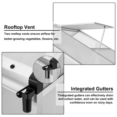 Heavy Duty Greenhouse For Outdoors With Doors And Adjustable Roof Vent Windows, Walk-in Large Sunhouse For Backyard Gardening 3 Heavy Duty Greenhouse For Outdoors With Doors And Adjustable Roof Vent Windows, Walk-in Large Sunhouse For Backyard Gardening - Image 3
