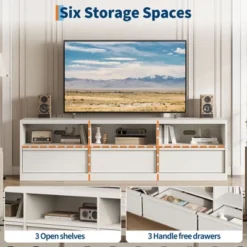 70 Inch TV Stand For 80" TVs, Mid Century Modern Entertainment Center With Storage Drawer & Open Shelves 24 70 Inch TV Stand For 80" TVs, Mid Century Modern Entertainment Center With Storage Drawer & Open Shelves -Garvee Sales GUEST cedba3ed 1a3a 4431 81a5 201c4b03c2a4