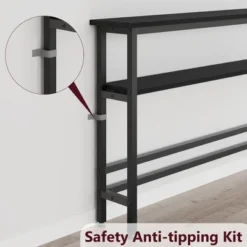 Narrow Console Table, 5.9” Slim Entryway Table, 2 Tier Console Tables For Entryway