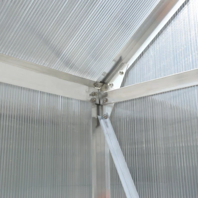 Polycarbonate Greenhouse, Aluminum Walk-in Greenhouses With Raised Base, Plant Greenhouse With Rain Gutter For Outdoor Garden Backyard 3 Polycarbonate Greenhouse, Aluminum Walk-in Greenhouses With Raised Base, Plant Greenhouse With Rain Gutter For Outdoor Garden Backyard - Image 3
