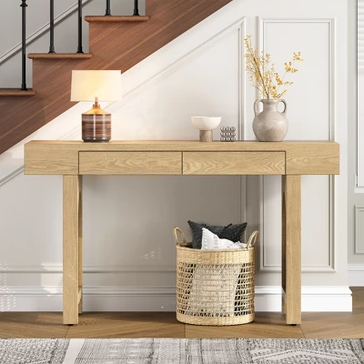 51.9" Console Table With 2 Drawers, Wooden Entryway Table, Narrow Sofa Table, Behind Couch Table For Living Room Hallway Foyer 8 51.9" Console Table With 2 Drawers, Wooden Entryway Table, Narrow Sofa Table, Behind Couch Table For Living Room Hallway Foyer - Image 8