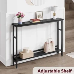 Whizmax 39.4" Narrow Sofa Table, 2 Tier Skinny Console Table With Adjustable Shelf, Slim Behind Couch Table For Living Room, Entryway, Hallway 13 Whizmax 39.4" Narrow Sofa Table, 2 Tier Skinny Console Table With Adjustable Shelf, Slim Behind Couch Table For Living Room, Entryway, Hallway -Garvee Sales GUEST d0e4e8c6 19aa 45a3 844d 5440eaa477f8