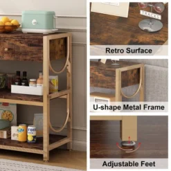 Console Sofa Table With Drawers And Shelves, 32 Inch Entryway Table