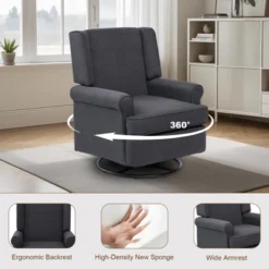 Swivel Glider Rocker Recliner,Swivel Recliner,Nursery Glider Chair, Soothing Rocking Motion 11 Swivel Glider Rocker Recliner,Swivel Recliner,Nursery Glider Chair, Soothing Rocking Motion -Garvee Sales GUEST d15897d9 ed94 46a2 af1f cdc434ab659a