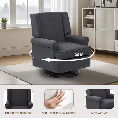 Swivel Glider Rocker Recliner,Swivel Recliner,Nursery Glider Chair, Soothing Rocking Motion 5 Swivel Glider Rocker Recliner,Swivel Recliner,Nursery Glider Chair, Soothing Rocking Motion - Image 5