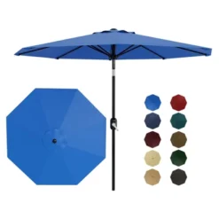 Patio Umbrella 9ft, Table Umbrella Outdoor Patio UV Protection With Crank Lift & Push Button Tilt, 8 Sturdy Ribs For Yard, Deck, Pool -Garvee Sales GUEST d19d4c51 566e 4b71 84fd ed19656352cf