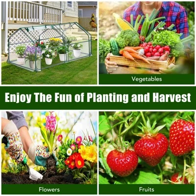 Mini Greenhouse For Outdoor,Portable Greenhouse Outdoor Garden W/ Roll-up Zipper Door,Waterproof & UV Protected Green House For Garden Patio Backyard 5 Mini Greenhouse For Outdoor,Portable Greenhouse Outdoor Garden W/ Roll-up Zipper Door,Waterproof & UV Protected Green House For Garden Patio Backyard - Image 5