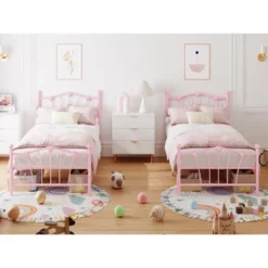 Garvee Twin Bed Frame For Girls, Metal Twin Size Bed Frame With Sweet Heart-Shape Headboard And Footboard, No Box Spring Needed, Easy Assembly -Garvee Sales GUEST d1c70275 0cee 41e2 ac5f 2f3dac47242b