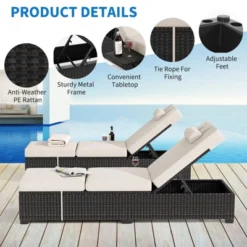 Garvee Outdoor PE Wicker Chaise Lounge Chairs Set Of 2 Patio Brown Rattan Reclining Chair Adjustable Backrest Pool Sunbathing Recliners 16 Garvee Outdoor PE Wicker Chaise Lounge Chairs Set Of 2 Patio Brown Rattan Reclining Chair Adjustable Backrest Pool Sunbathing Recliners -Garvee Sales GUEST d1dea94d 81ca 478c ab82 da9e8fa8ae8f