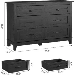 6 Dresser For Bedroom, 47" Wide Drawer Dresser With Storage Freestanding, Wooden Closet Storage Chest For Living Room, Bedroom, Entryway 11 6 Dresser For Bedroom, 47" Wide Drawer Dresser With Storage Freestanding, Wooden Closet Storage Chest For Living Room, Bedroom, Entryway -Garvee Sales GUEST d2207834 d068 4268 8d40 4673cbac1c7e