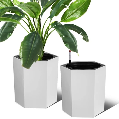 16 Inch Tall Planters Set Of 2, Self Watering Pots With Water Level Monitor, Bottom Wheels And Drainage Hole, Outdoor & Indoor Plant Pots For Patio 10 16 Inch Tall Planters Set Of 2, Self Watering Pots With Water Level Monitor, Bottom Wheels And Drainage Hole, Outdoor & Indoor Plant Pots For Patio - Image 10