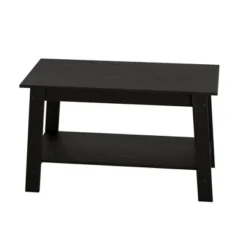 Stylish 31.5" Coffee Table With Open Shelves - 2-Tier Modern Industrial Design