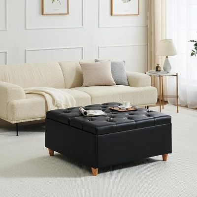 Whizmax Storage Ottoman Coffee Table With Lift Top,Tufted Upholstered Ottoman With Storage For Bedroom Living Room 7 Whizmax Storage Ottoman Coffee Table With Lift Top,Tufted Upholstered Ottoman With Storage For Bedroom Living Room - Image 7