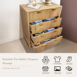 4 Drawer Wood Dresser, Waveform Fluted Panel Dresser, Modern Dressers For Storage Chest Drawers, For Living Room, Bedroom, Nursery Hallway Closet 12 4 Drawer Wood Dresser, Waveform Fluted Panel Dresser, Modern Dressers For Storage Chest Drawers, For Living Room, Bedroom, Nursery Hallway Closet -Garvee Sales GUEST d30da1fb e8e2 49cf 8a45 3d760ff7a650