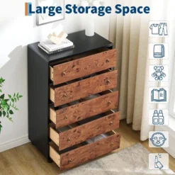 Modern Chest Of Drawers With Natural Texture, Curved Profile Design, Dresser TV Stand, Wood Drawer Organizer For Bedroom, Living Room, Natural Oak 14 Modern Chest Of Drawers With Natural Texture, Curved Profile Design, Dresser TV Stand, Wood Drawer Organizer For Bedroom, Living Room, Natural Oak -Garvee Sales GUEST d36b81e8 f5b9 44d4 9c5d 1a4f079bc65e