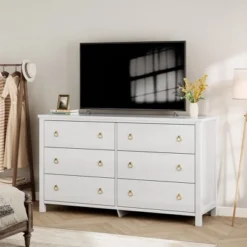 6-Drawer Dresser For Bedroom, White Modern Tall Chest Of Drawers - Storage Dresser With Anti-Tip Design, Robot Vacuum Friendly 7 6-Drawer Dresser For Bedroom, White Modern Tall Chest Of Drawers - Storage Dresser With Anti-Tip Design, Robot Vacuum Friendly -Garvee Sales GUEST d417e5d4 78bb 4729 bc62 285e6b957e12